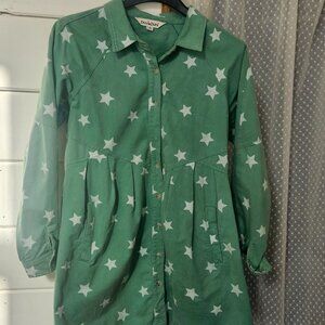 Star denim mini long sleeve shirt, dress or jacket